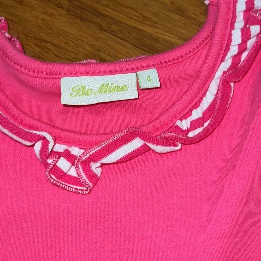 Girls Hot pink ruffle neck tank dress size 4 NWOT by Be Mine